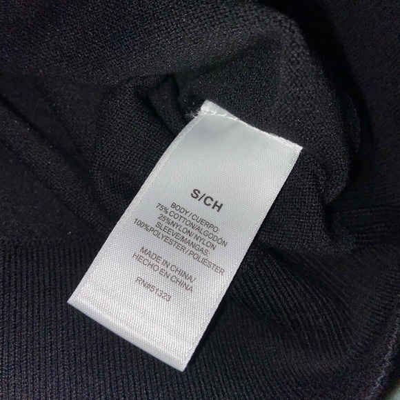 NWT Vince Camuto Size S Black Swiss Dot Long Sleeve Mock Neck Knit Sweater - Picture 14 of 14